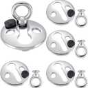 Tandefio 4 Pairs Boat Fender Clips Stainless Steel Boat Lock Holders, Compatible with Fender, 0.38 Inch Eye and 1.5 Inches Base Plate