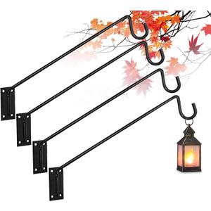 Heavy Duty Deck Bird Feeder Hanger Hook Wall Mounted 13.3 Inch 4 Pack for Planters,Plants Flower Suet Baskets,Lanterns,Wind Chimes Holiday Decoration