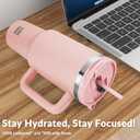 WETOWETO 40oz Tumbler with Handle and Lid | 100% Leakproof Insulated Stainless Steel Travel Mug | Keeps Cold 34Hrs/Hot 10Hrs | Dishwasher Safe, Fits Car Cup Holder (Rose Quartz Color)
