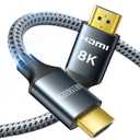 ARISKEEN 8K HDMI Cable 25FT, 48Gbps High Speed HDMI 2.1 Cable, 8K 60Hz, 4K 120Hz 144Hz Support for HDR 10, HDCP 2.2 2.3, eARC, DTS:X, Braided HDMI Cord Compatible with Laptop/HDTV/Monitor - 25 Feet
