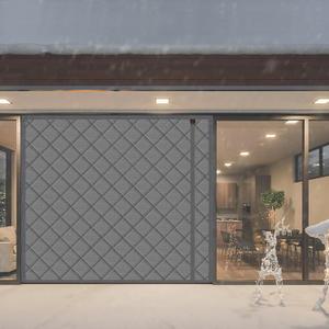 WochiTV Magnetic Thermal Insulated Door Curtain Fits Door Size 74" x 80", Durable Waterproof Cloth, Weatherproof, Windproof, Reduce Noise, Side Opening, Gray