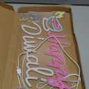 Glooglitter Diwali Neon Sign Festival Oil Lamp Shape LED Light Signs Backdrop Decorations for Home Neon Signs for Wall Room Bedroom Decor (Happy Diwali)