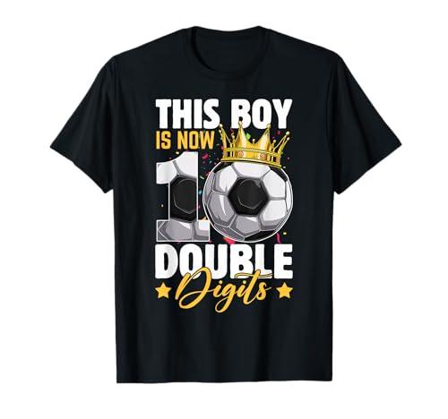 This Boy Now 10 Double Digits Soccer 10 Years Old Birthday T-Shirt, S, Black