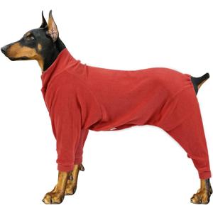 Dog Cold Weather Coat 4 Legs Pajamas Onesie Winter Soft Clothes,Warm Sweaters Jacket Pet Clothes, Stretchy Soft Doggy Jumpsuits Sweatshirt for Medium Large Dogs, Orange XL