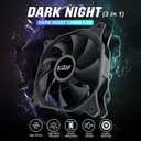 PCCOOLER 120mm Case Fans, DN120 120mm PC Fan 3 Pack Dark Night Series, High Performance Cooling PC Fan - Efficient Hydraulic Bearing - 1200 RPM Low Vibration, Computer Fan for CPU Cooler