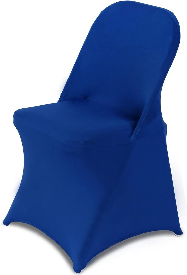 HAINARverS Stretch Spandex Folding Chair Covers 30PCS Universal Fitted Chair Cover Protector for Wedding, Party, Banquet, Holidays, Celebration, Decoration(Royal Blue, 30 PCS)