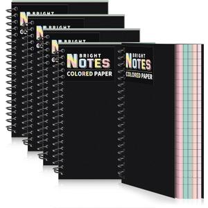 Eaasty 6 Pack Spiral Notebook 5 x 7 Inch College Ruled Colored Paper Notebook Lined Paper Composition Perforated Notepad Memo Books for Journaling Home Office, 80 Sheet Per Pack (Morandi Color)