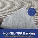 Faux Jute Area Rug 6'x9', Washable & Non-Slip, Grey & White