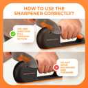 Orange Ninja 4-Stage Knife Sharpener & Serrated Knife Sharpener Repairs, Sharpens & Polishes Blades with Ergonomic Non-Slip Grip