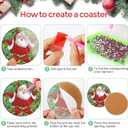 8 Pcs Christmas Diamond Coaster Coasters Kits with Holder DIY Xmas Santa Diamond Art Coaster Non Slip Coaster for Adults Diamond Kits Supplies for Christmas Holiday Present