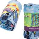 Northwest Disney Lilo & Stitch Silk Throw Blanket 40""X50"", Single, Blue, 91897