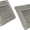 Boat Cabin Vents Louver Grill Cover Ventilation Louver 4-1/2" X 5" 316 Stainless Steel Stamped Air Venting Panel Cover 2 Pack