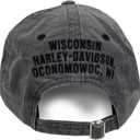 Harley-Davidson Men's Distressed Motor Oil Adjustable Baseball Cap, Washed Gray (Gray)