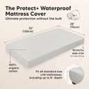 Waterproof Crib Mattress Protector Cover Fitted - 2-Pack Quiet Baby Crib Mattress Pad Sheets, 52" x 28" Soft Quilted Cotton Baby Sheet, Machine Washable, Easy Fit, Durable (Pearl Gray/Mavy)