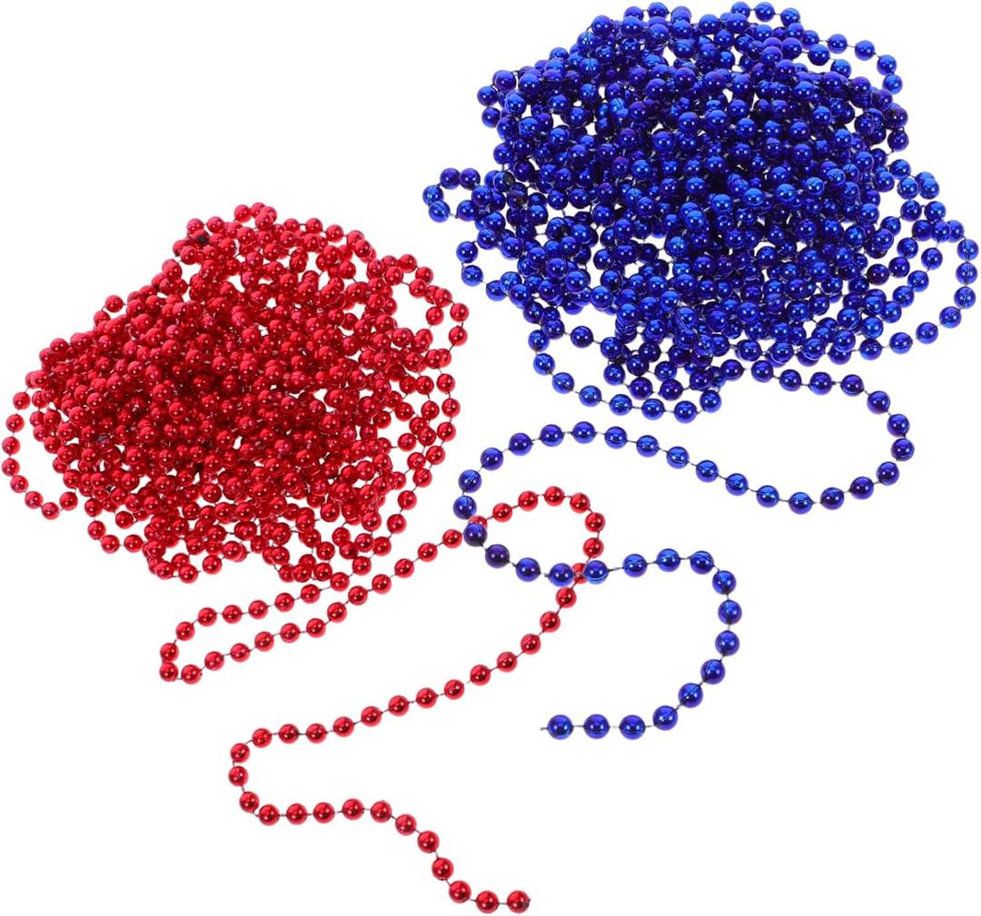 PRETYZOOM Patriotic Beaded Garland Chain Independence Day Memorial Day Decor for Tiered Tray Easy Installation Versatile Holiday Decorations Box