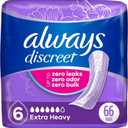 Always Discreet Adult Incontinence Pads for Women, Extra Heavy Absorbency, Regular Length, Postpartum Pads, Up to 100% Bladder Leak Protection, 33 Count x 2 Packs (66 Count Total) (Packaging May Vary)