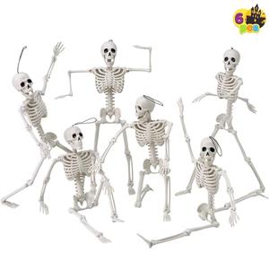 JOYIN 5 PCS 16" Halloween Skeleton Decor, Full Body Posable Movable Joints, Hanging Skeletons for Halloween Decoration Indoor Outdoor, Graveyard Haunted House Prop, Spooky Scene Party Favor
