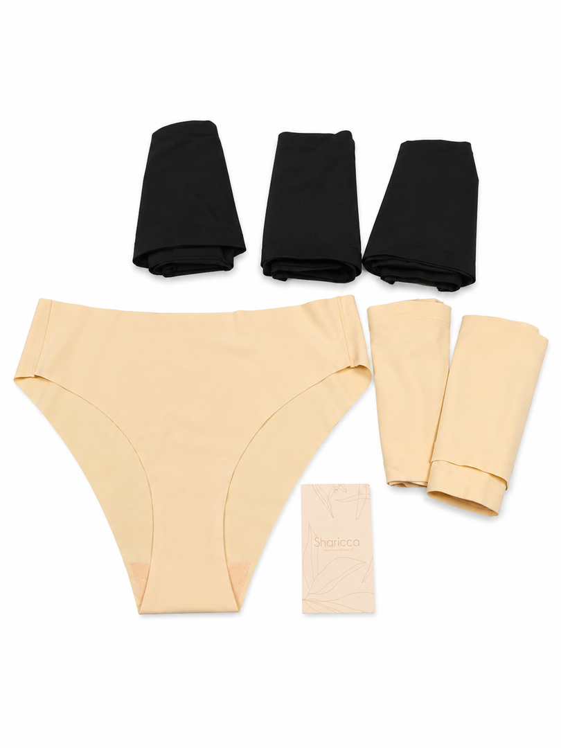 Pant 6 pcs Beige and Black Size Medium