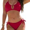 Blooming Jelly Womens Bikini Sets Two Piece Cheeky Swimsuits Curvy Cutout String Bathing Suits, Large