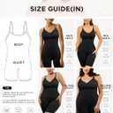 Shapewear Tummy Control BodySuit Seamless Body Shaper Butt Lift Full Body Suit (X-Small-Small, Mid Thigh Black)