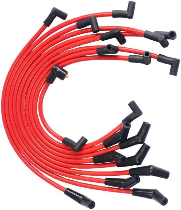 C301 Ignition Spark Plug Wire Set for Ford 1979-1995 F-150, 1964-1995 Mustang, 5.0L 5.8L SBF 302 289