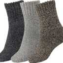 BomKinta Boot Socks for Women Winter Solid Thick Warm Socks Cozy Crew Socks Christmas Gift (L)