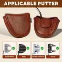 Craftsman Golf Premium Leather Brown Blade Mallet Putter Cover Driver Fairway Wood Headcover Cover Magnetic Closure