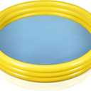 Round Inflatable Swimming Pool Portable Inflatable Kiddie Pool 3 Rings Blow Up Pool 62 x 10 Inch Pump Paddling Pool for Girls Boys Indoor Outdoor Water Game Center (Yellow)