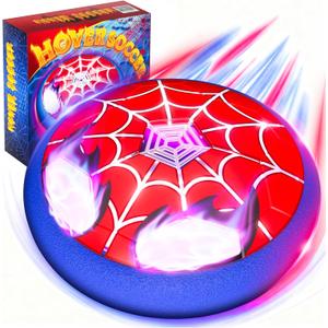 Light Up Hover Soccer Ball for Kids,Glowing Web Design & LED Eyes Air Floating Soccer Toys,Indoor Games with Soft Foam Bumper,Fun Sports Games for Boys Girls Age 3 4 5 6 7 8 9 10 11 12, Birthday Gifts