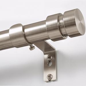 Brushed Nickel Curtain Rods with Solid Metal Finials 72 to 144 Inches Adjustable Heavy Duty 1 Inch Silver Curtain Rod for Windows, Modern Decorative Style for Bedroom Kitchen Living Room