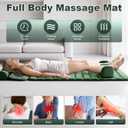 Full Body Massage Mat with Heat, 10 Vibrating Nodes Pad with 9 Modes & 3 Heating Levels, Detachable Neck and Foot Massager with Head & Inflatable Lumbar Pillow, Anti-Slip for Bed Sofa Home, Green