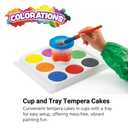 Colorations Plastic Tempera Paint Tray Palette with 8 Paint Cakes and Brush and Cup Holders
