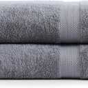 LANE LINEN Jumbo Size Bath Sheets 2 Piece, 35 by 66 Inch - 100% Ring Spun Cotton, Highly Absorbent & Quick Drying Extra Bath Large Towel Set - Oversized Bath Towels- Ideal for Hotel, Guest - Cool Grey