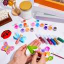 Gemscream 60 Pcs Plaster Painting Fairy Art Party Favors for Kids DIY Statues Craft Butterfly Insect Activities Birthday Supplies with Magnet Brushes Palette Organza Bag Gifts