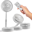 " Foldable Fan, Oscillating 4 Speed Portable Fan Adjustable Height 14”–40", Remote Controlled folding Fan with 10,000mAh Rechargeable Battery, Quiet Floor Fan For Bedroom, Great Fan For Travel