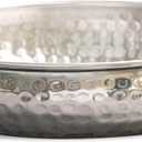 IHI EST. 1986 India Handicrafts 20510 Round Hammered Silver Tone 13 Inch Aluminum Decorative Serving Bowl