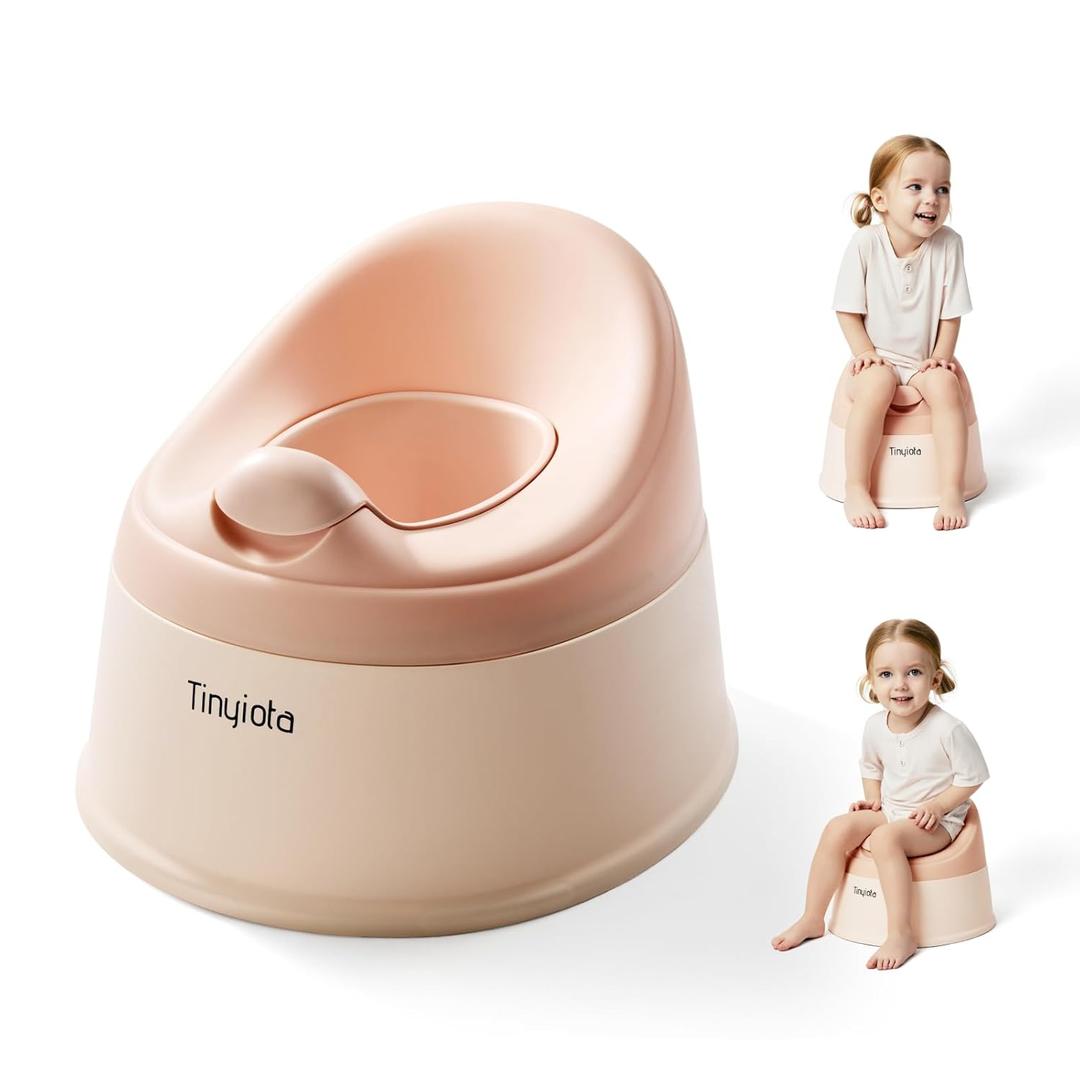 Tinyiota Toddler Potty Training Toilet, Removable Bowl with High Splash Guard, Assembles in Seconds, Easy-Clean and Travel-Ready for Boys and Girls Ages 6 Months to 3 Years (Pink)