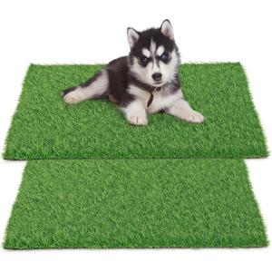 30 x 20 inches 2 Pack Fake Grass Pee for Dogs Artificial Grass Rug Pad for Puppy Potty Washable Grass Mat for Pet Training with Drainage Hole