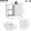 Quikraen Rolling File Cabinet Mobile Filing Cabinets with Doors, Adjustable Shelves Storage Cabinet, Lateral Printer Stand with Drawer for Office Supplies Mobile Filing Cabinet White, 23.6 x 22 x 15.7 inches
