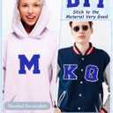 5PCS 4.5" Varsity Letter Patches Blue Chenille Iron On Letters Patch for Backpacks Embroidered Applique Jacket Hoodie Bags Graduation Birthday Party F
