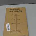 Wisuce Black Coffee Mug Tree, Updated Thick Bamboo Mug Holder Base,Coffee Cup Stand Mug Holders with 6 Hooks for Countertop Cup Rack Organizer Stand (Black)