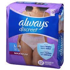 Always Discreet Boutique Adult Incontinence & Postpartum Underwear for Women, High-Rise, Size Large