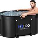 XL 139 Gal Upgrade Oval Ice Bath Tub - 6-Layer Portable Foldable Bathtub with Cover, Hot & Cold Plunge Tub for Athletes, Home Gym & Outdoor Recovery
