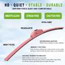 OEM QUALITY 26" + 17" PARRATI Premium All-Season Pink Windshield Wiper Blades (Set of 2)