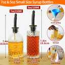 Coffee Syrup Dispenser Bottles Set 6 Pack 7 OZ, Simple Small Glass Syrup Bottles for Coffee Bar with Metal Pour Spout Ideal for Coffee Syrups, Honey