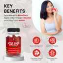 Apple Cider Vinegar Gummies with Vitamin B12  Vegan, Gluten-Free, Non-GMO  Apple & Purple Carrot Flavored  1000mg ACV  60 Gummies, 30-Day Supply