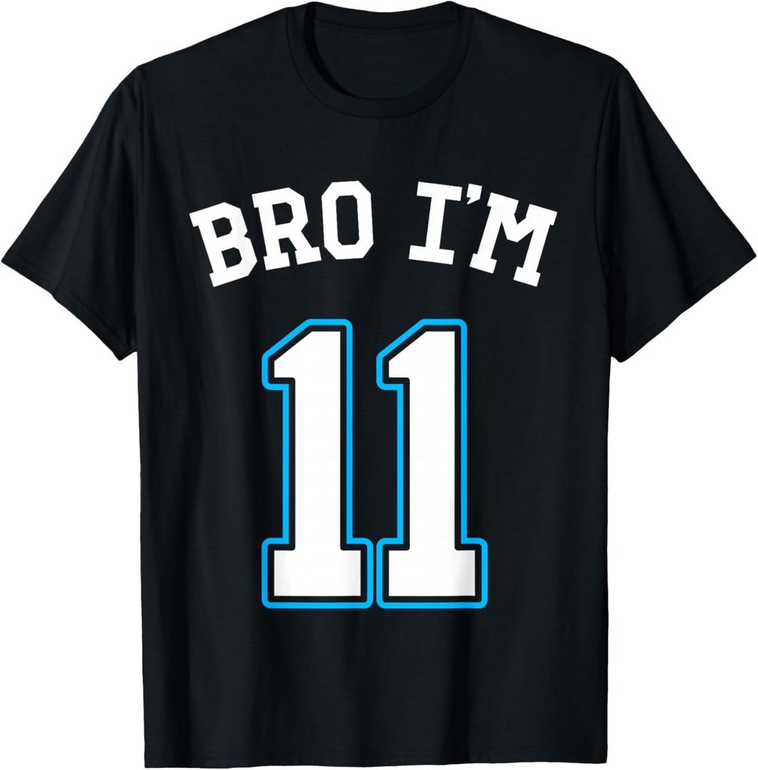 11th Birthday 11yo Bro I'm 11 11th Birthday Boy T-Shirt (L, Black)