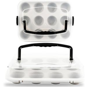 2-Pack Beige Muffin Pan, Non-Stick 12-Cup Cupcake Pan with Lid, Cupcake Pan with Lid and Handle, Perfect for Holidays, Birthdays, and Family Gatherings