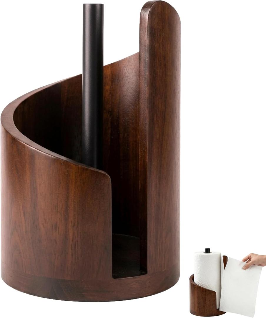 Wooden Paper Towel Holder, for countertop Decoration, Holds Mega Roll., 30 cm × 21 cm