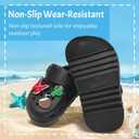 Cartoon Kids Toddler Garden Clogs Non Slip Beach Pool Slide Water Shoes Indoor Outdoor Clogs Sandals for Boys Girls Birthday Gift. (Black)